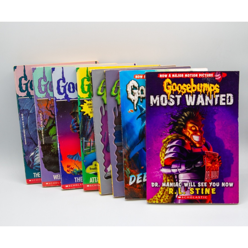 Goosebumps Book Lot‎ 8 Books R.L. Stine Scholastic Deep Trouble Dr Maniac Mixed